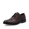 Rieker Laced Plain Toe Shoe - Dark Brown Leather